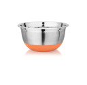 An attractive bowl with an orange colored silicone base, Kitchenware