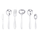 Stainless steel curve edged serveware set, Americana