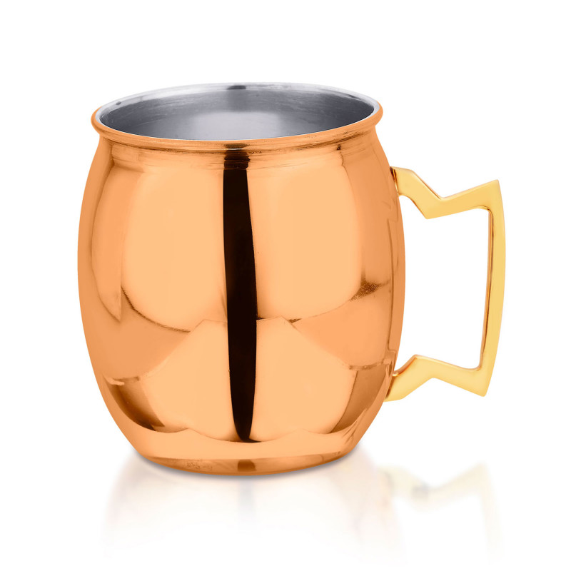 Barrel with a shimmery copper finish, barware