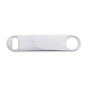 Bottle opener with a steel finish, barware